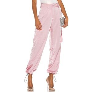 Superdown seleste satin drawstring jogger pant